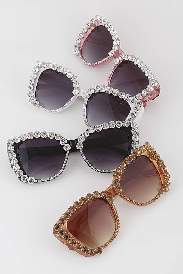 jeweled square gem children's sunglasses front