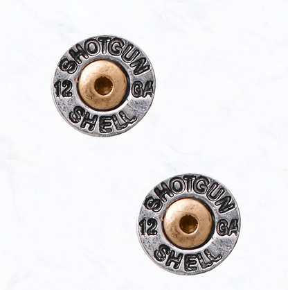 15MM Bullet Shell Earrings silver