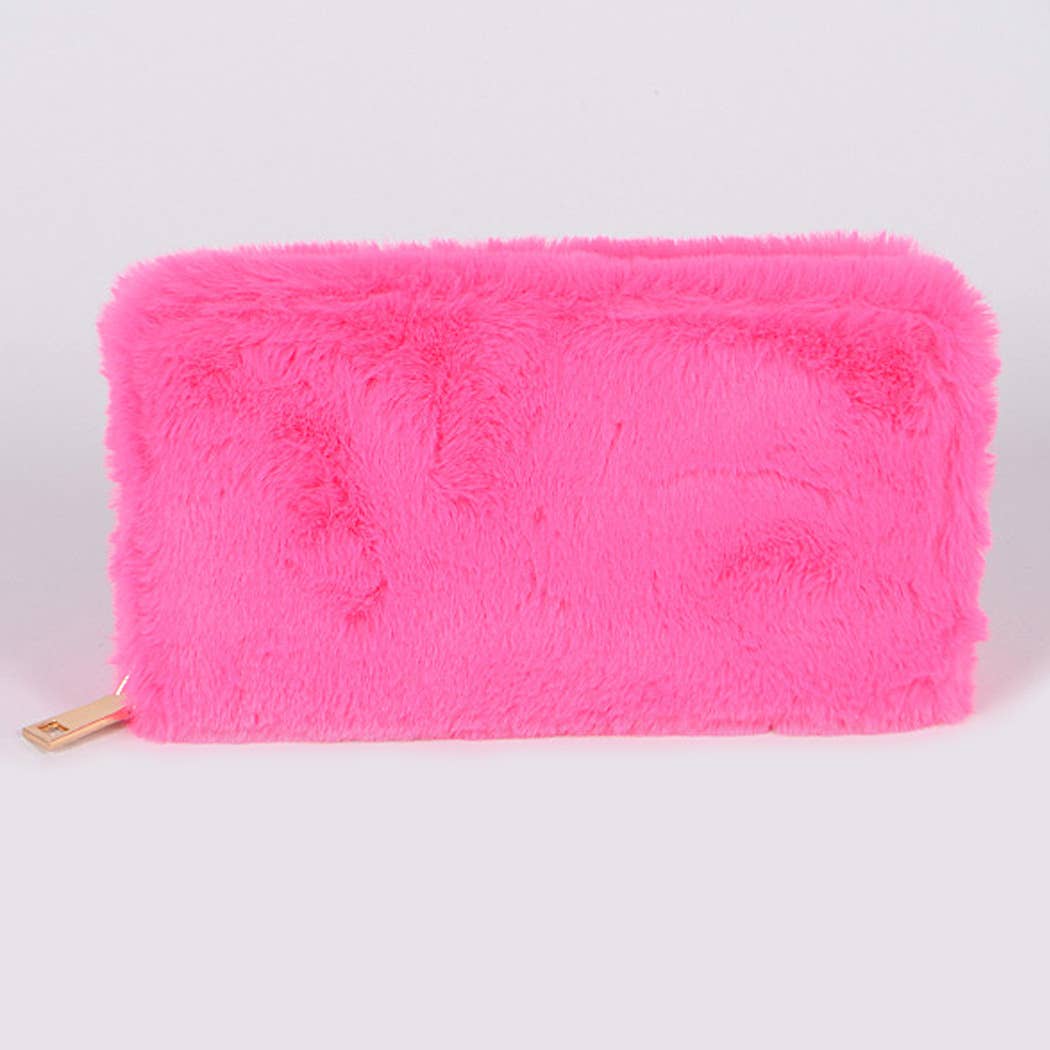 Neon Furry Wallet Pink