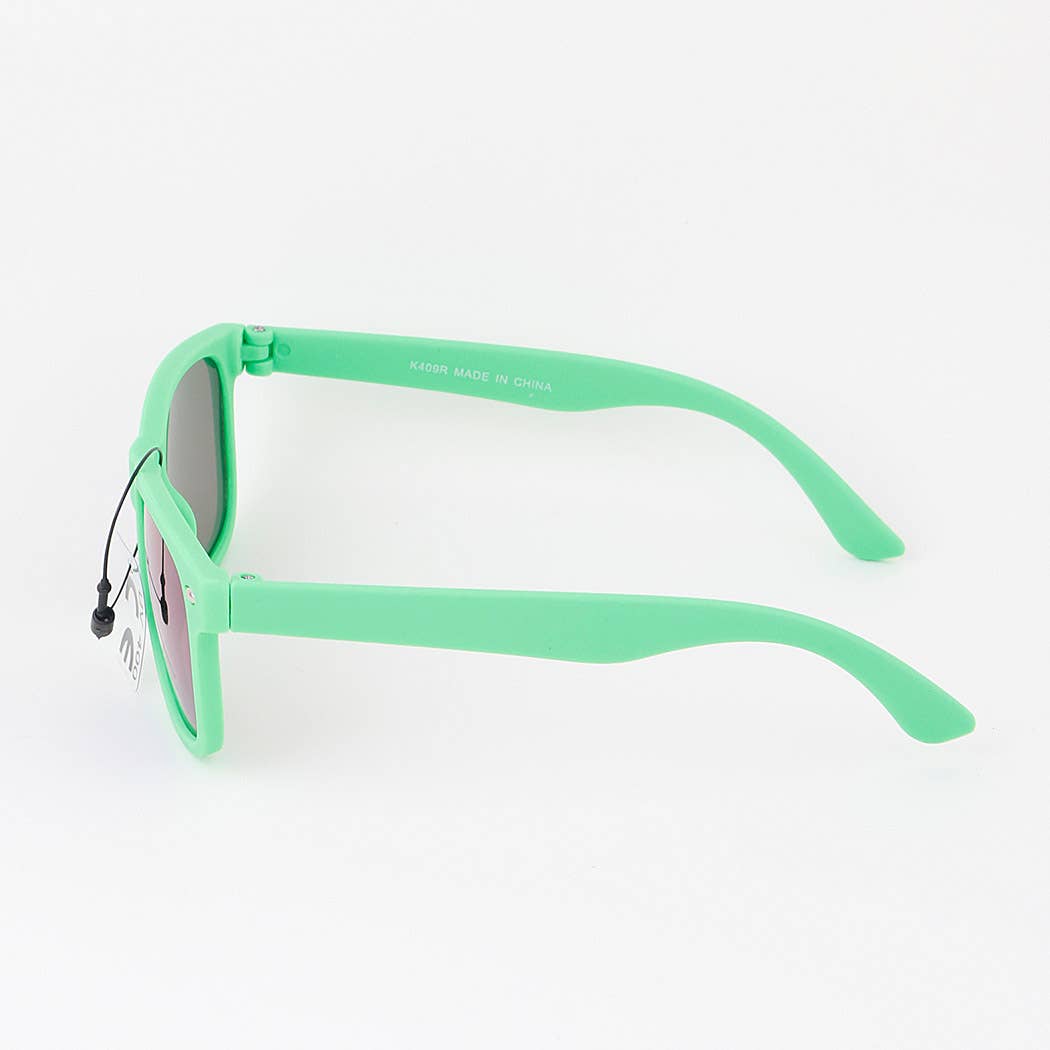 Children's Bright Matte Mirrored Sunglasses Green