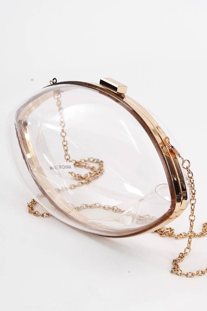 Clear Football Shaped Purse Side