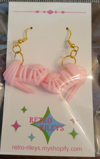 light pink barbie shoes earrings