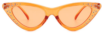 rhinestones in cat eye sunglasses vintage orange