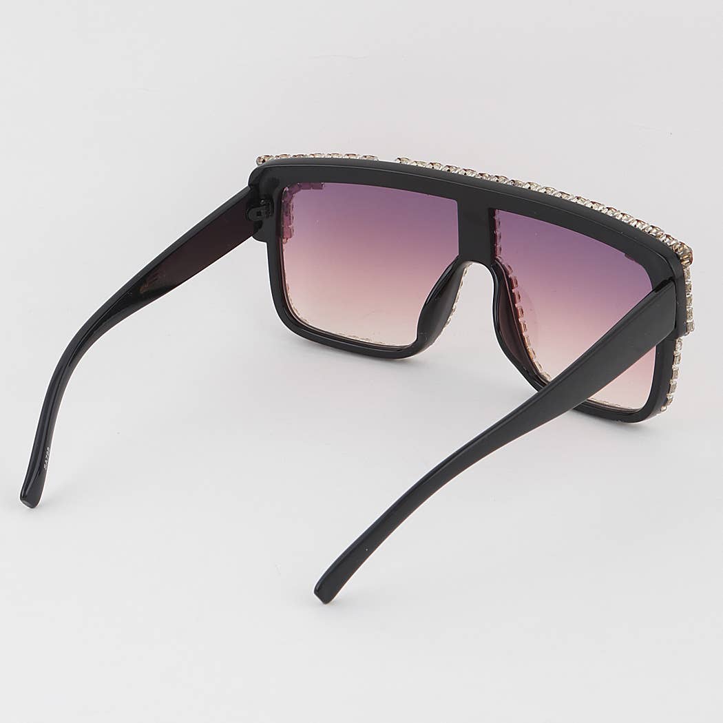 Bejeweled Shield Sunglasses Back