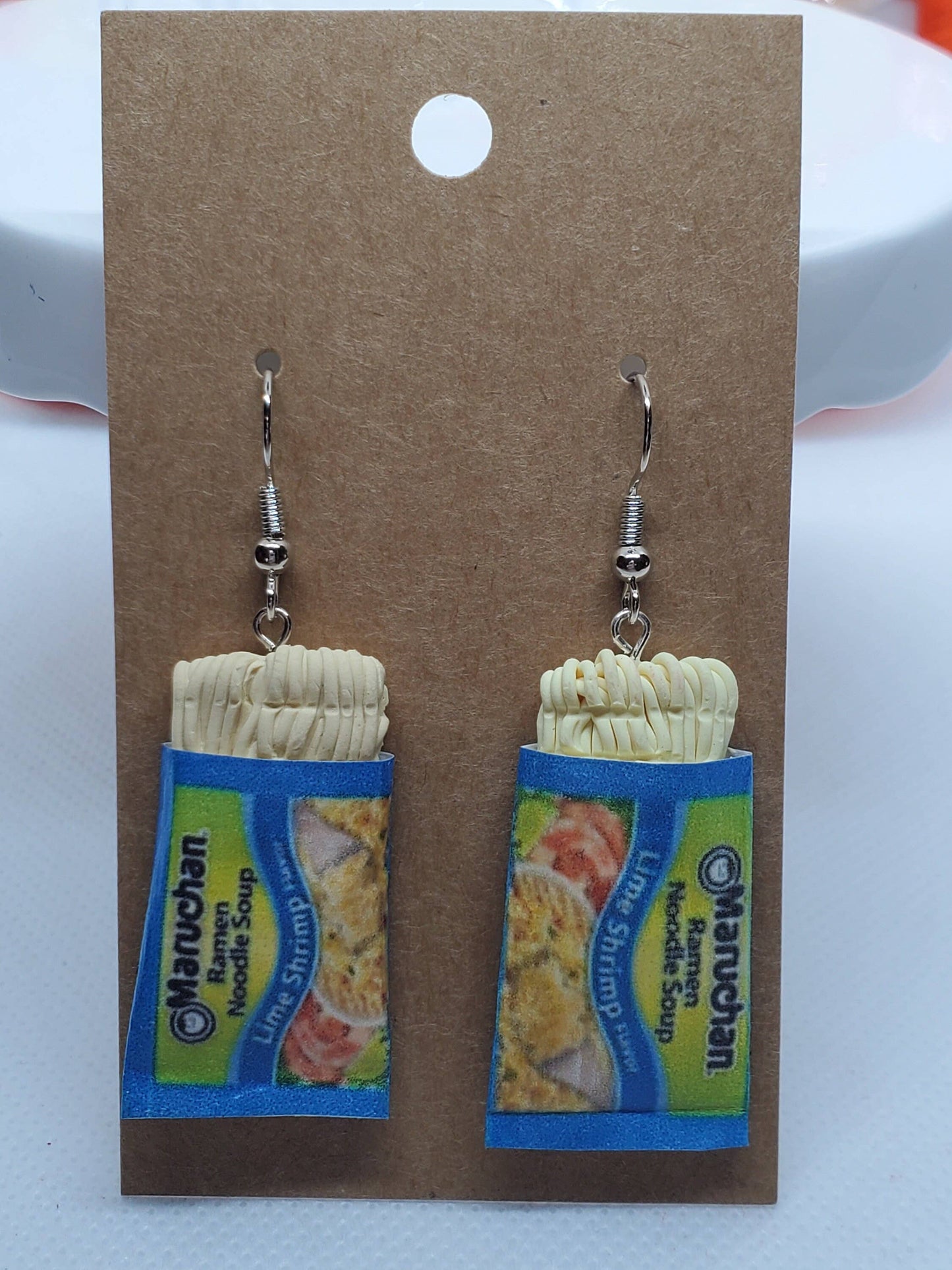 Maruchan Inspired Noodle Earrings Blue