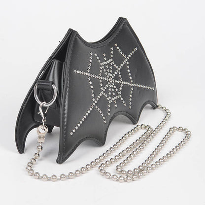 Studded Black Bat Purse Side