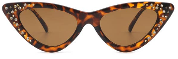 rhinestones in cat eye sunglasses vintage tortoise shell