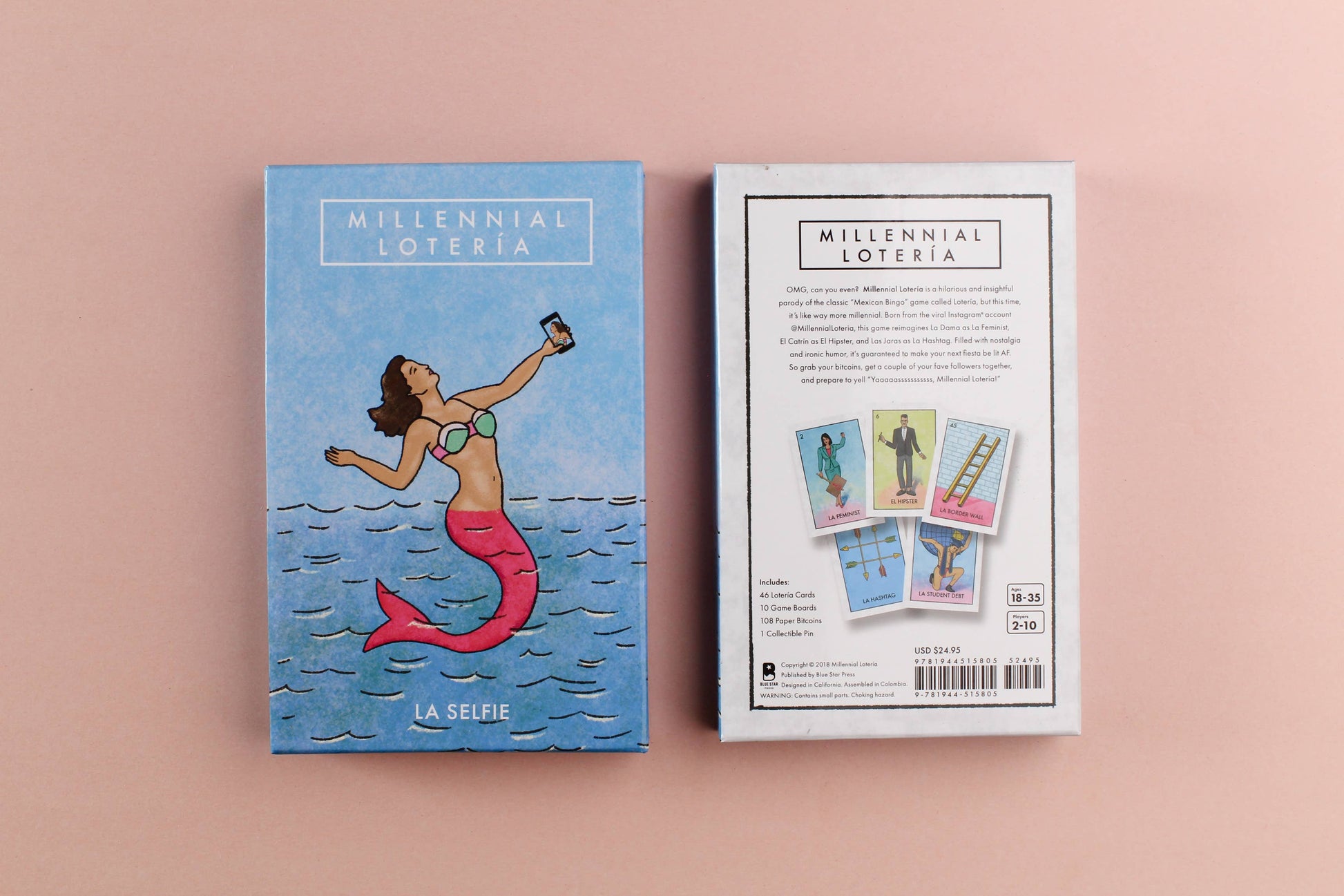 Millennial Lotería Board Game front and back