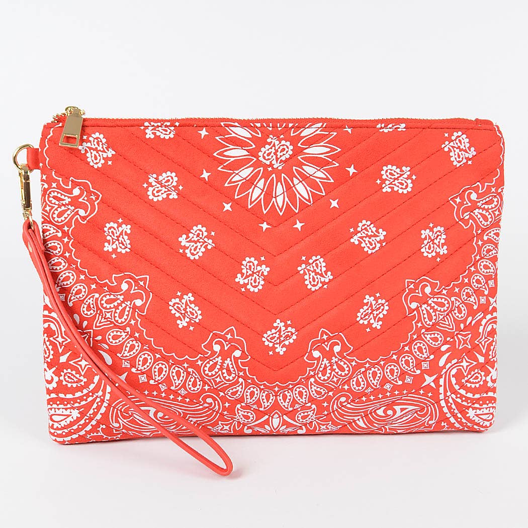 Quilted Bandana Pouch Front Red