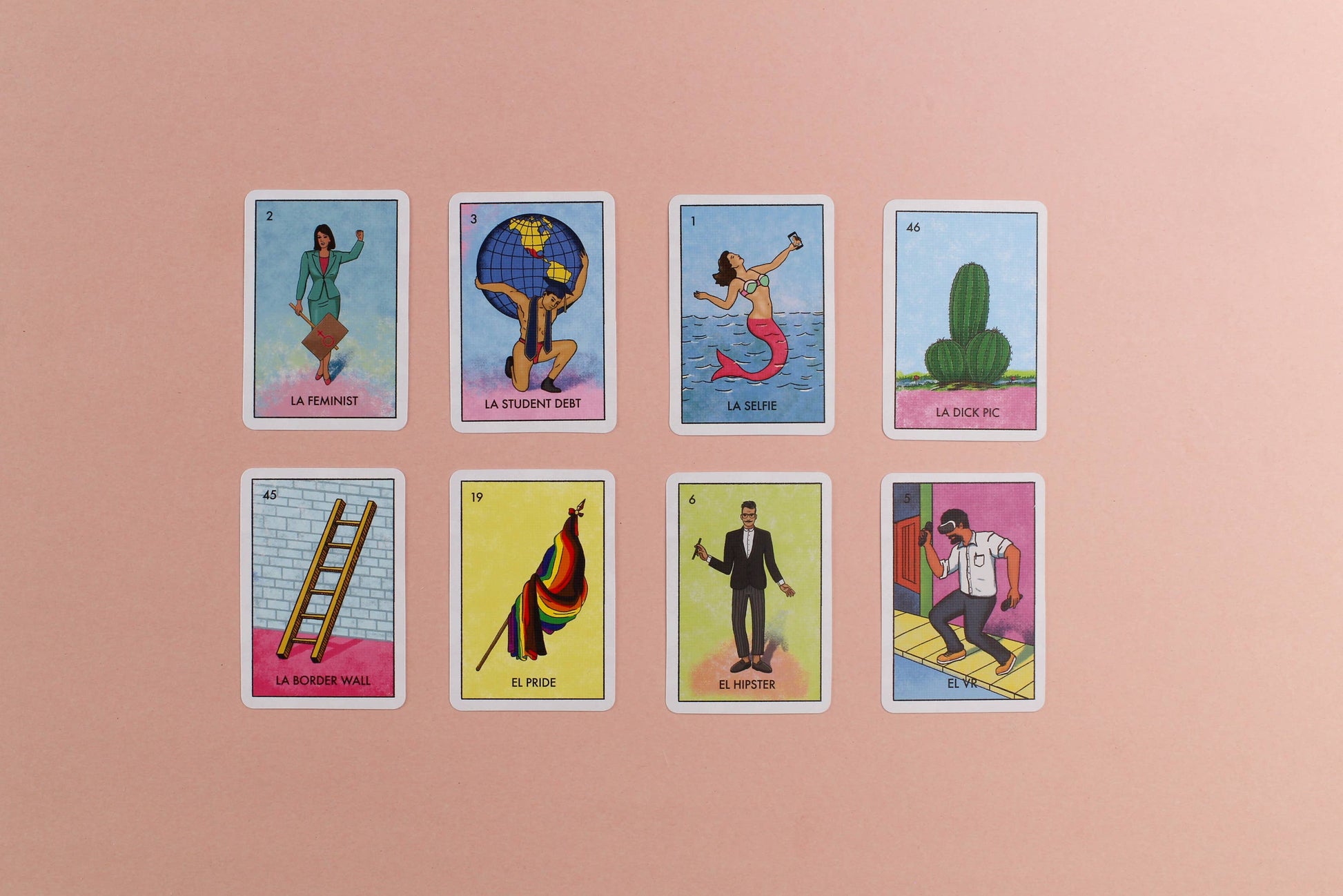 Millennial Lotería Board Game cards