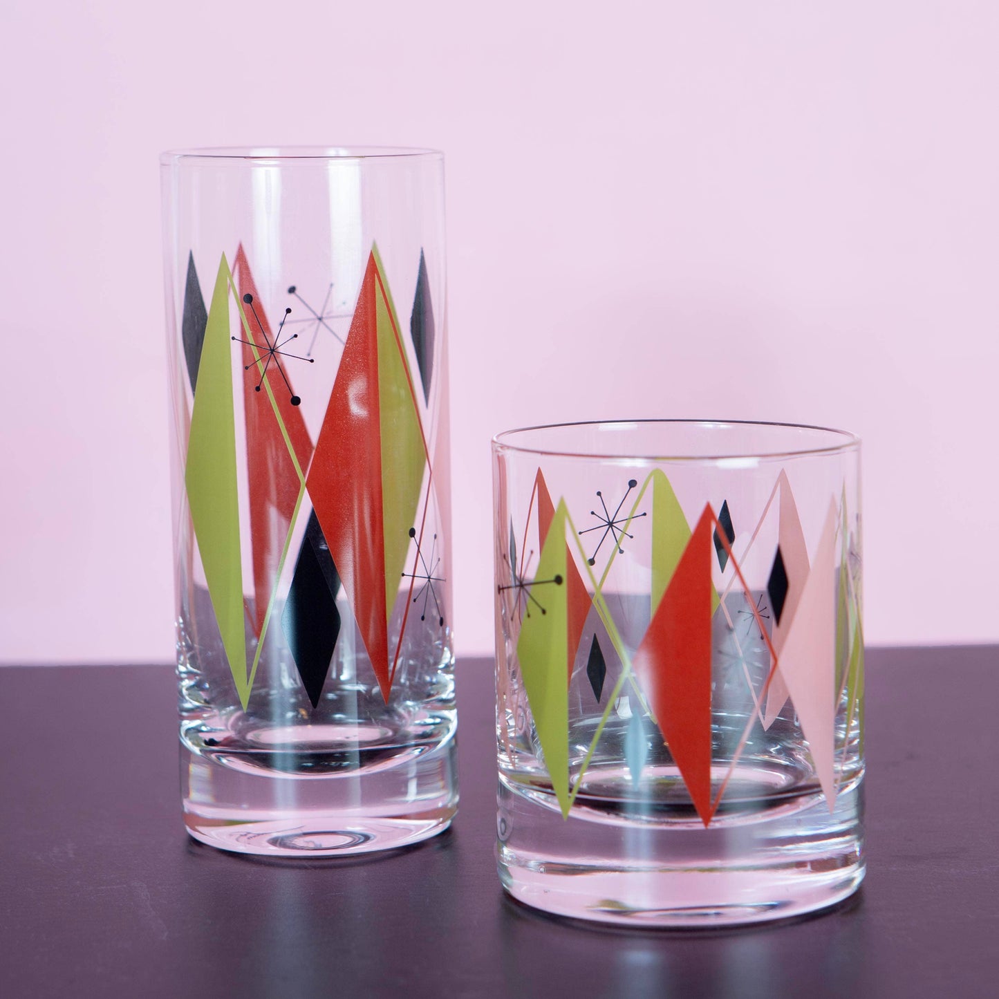 Diamond Retro Vintage Cocktail Glasses