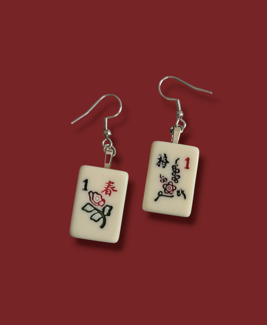 Mahjong Tile Earrings