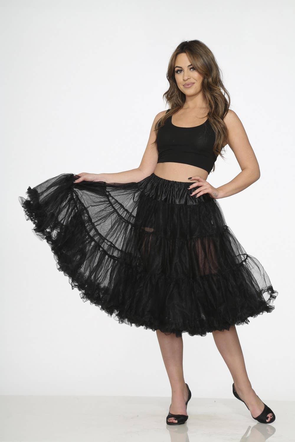 Black Polly Petticoat on model fanned out 2