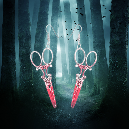 Bloody Halloween Scissor Earrings