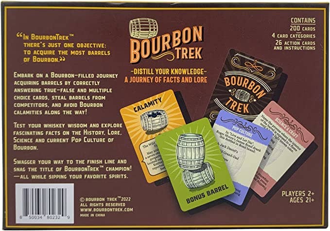 Bourbon Trek Trivia Game Back