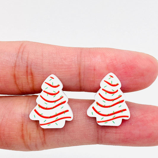 Christmas Tree Cake Stud Earrings