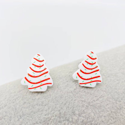 Christmas Tree Cake Stud Earrings 2