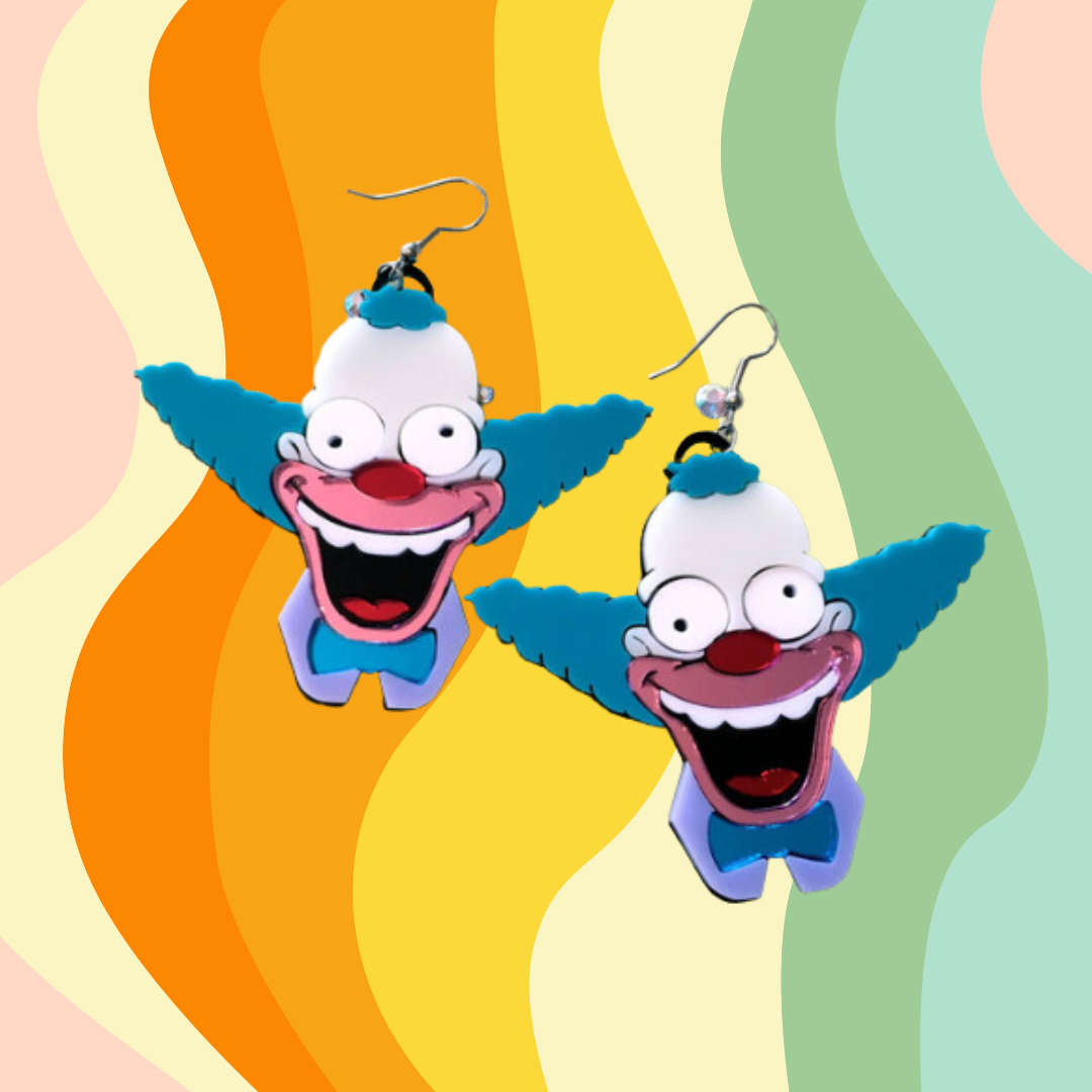 Krusty the Clown Earrings