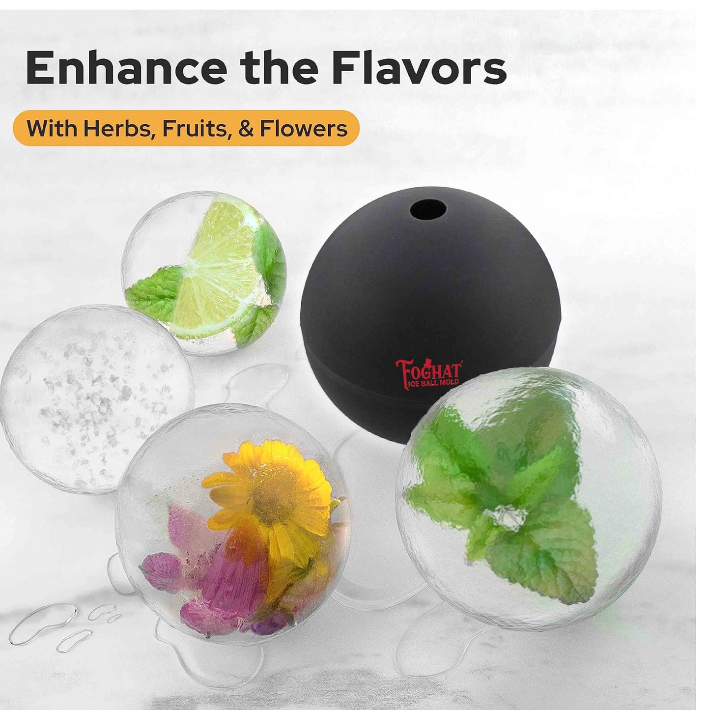 Foghat Ice Ball Mold Fruits & Flowers