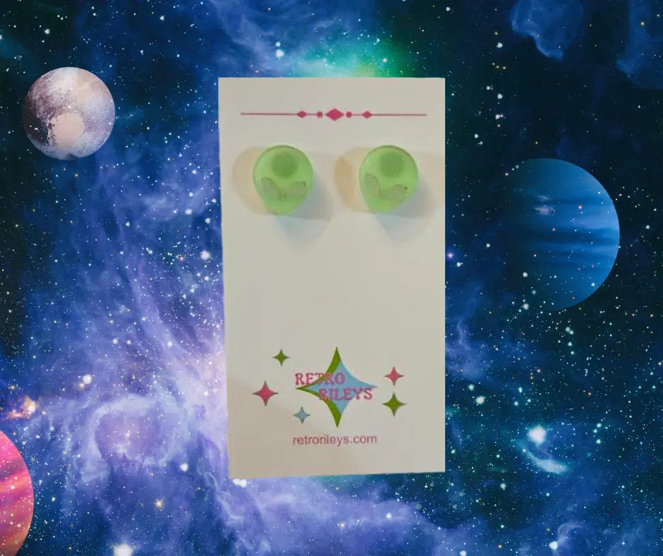 Glow-In-The-Dark Alien Stud Earrings