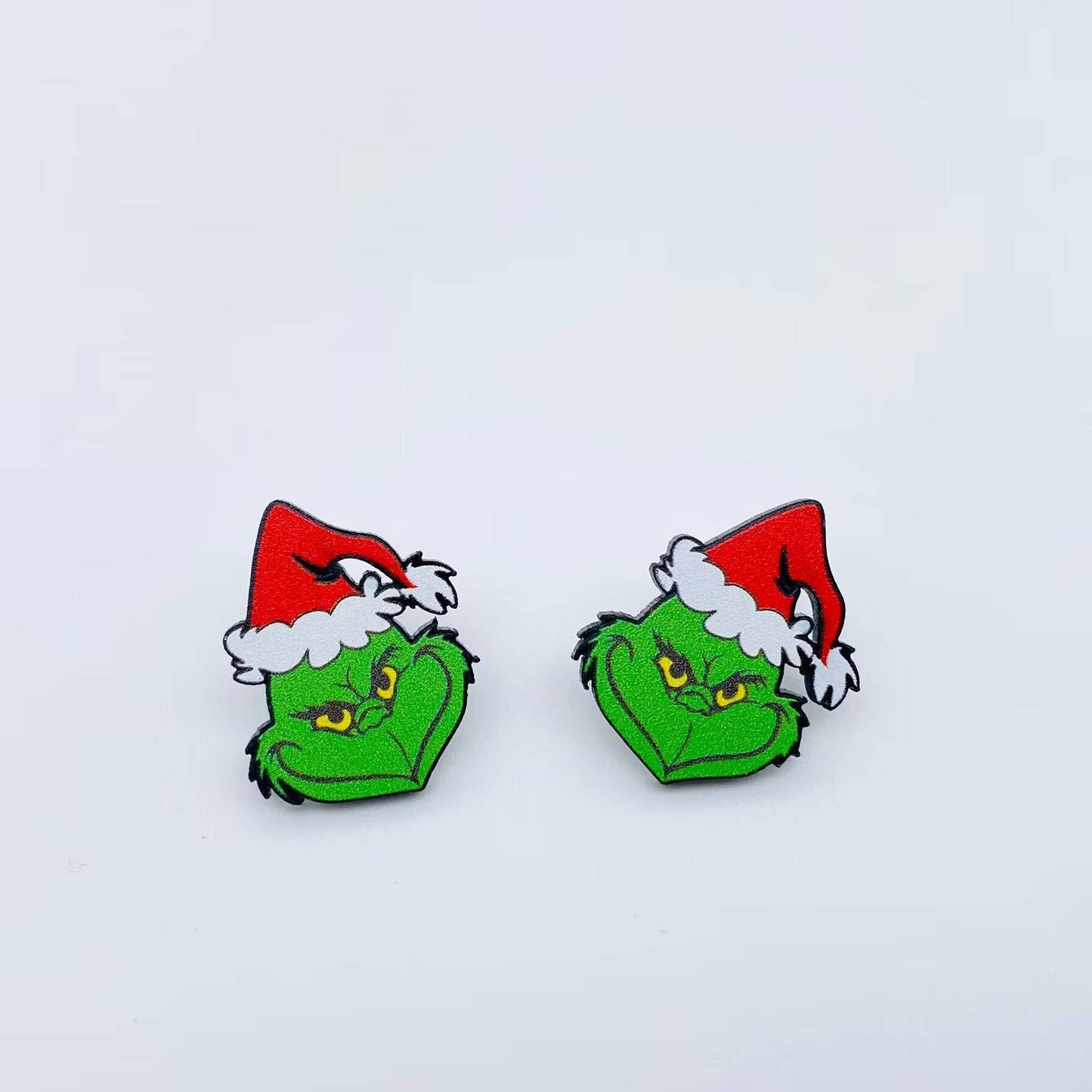 Grinch Head Stud Earrings