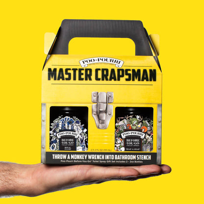 Holding Poo-Pourri Master Crapsman Gift Set