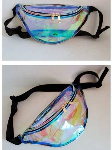 Holographic Clear Fanny Pack Front and Above