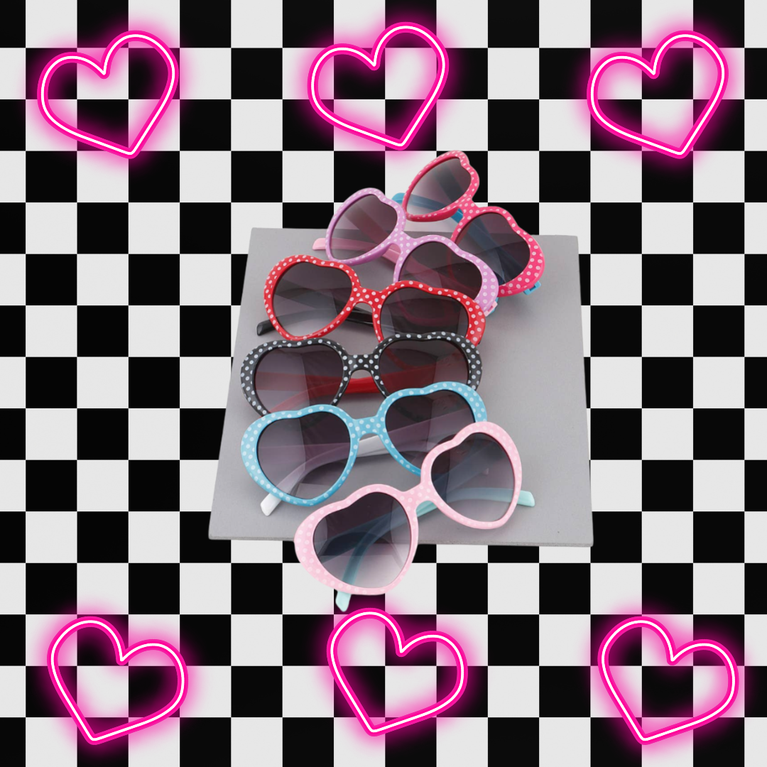 Children's Polka Dot Heart Sunglasses