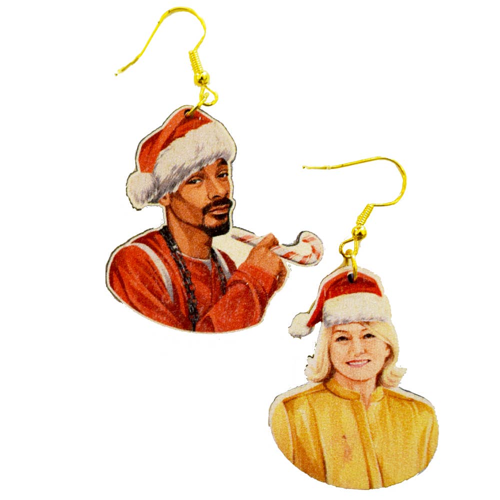 Snoop Dogg & Martha Christmas Earrings