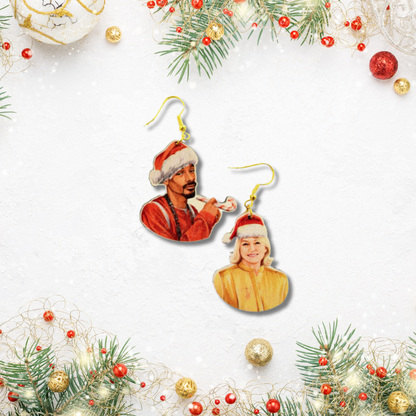 Snoop Dogg & Martha Christmas Earrings