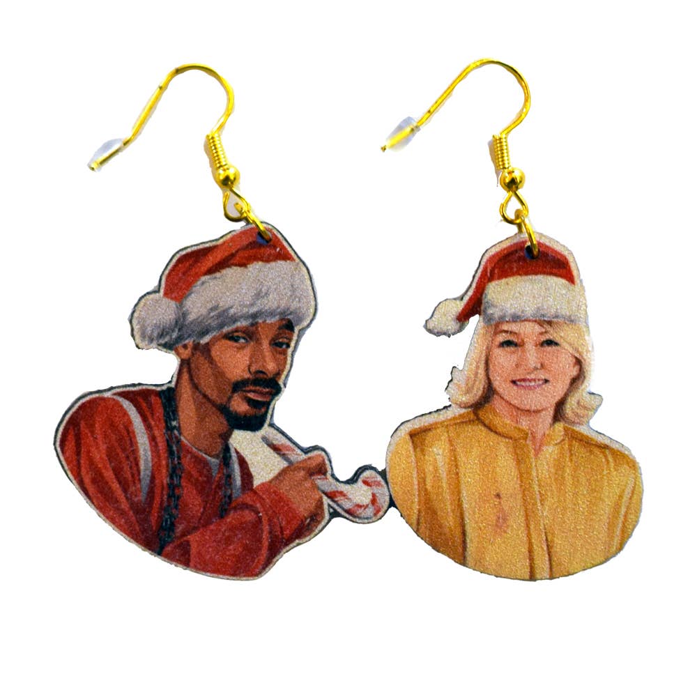 Snoop Dogg & Martha Christmas Earrings 2