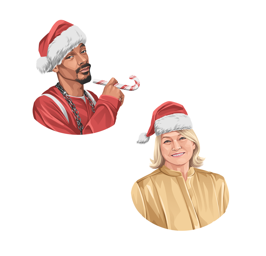 Snoop Dogg & Martha Christmas Earrings Design