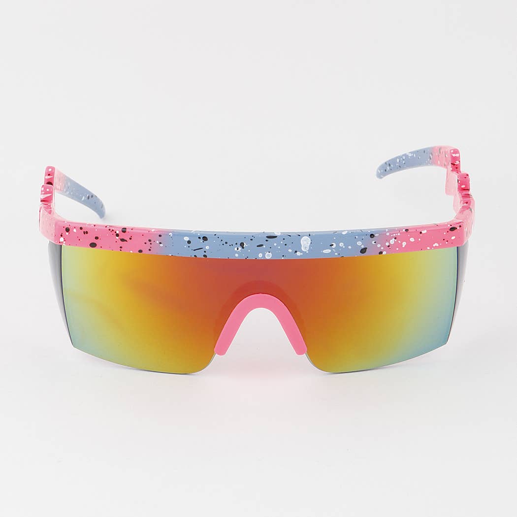 Thunder Bolt Shield Sunglasses Pink Front