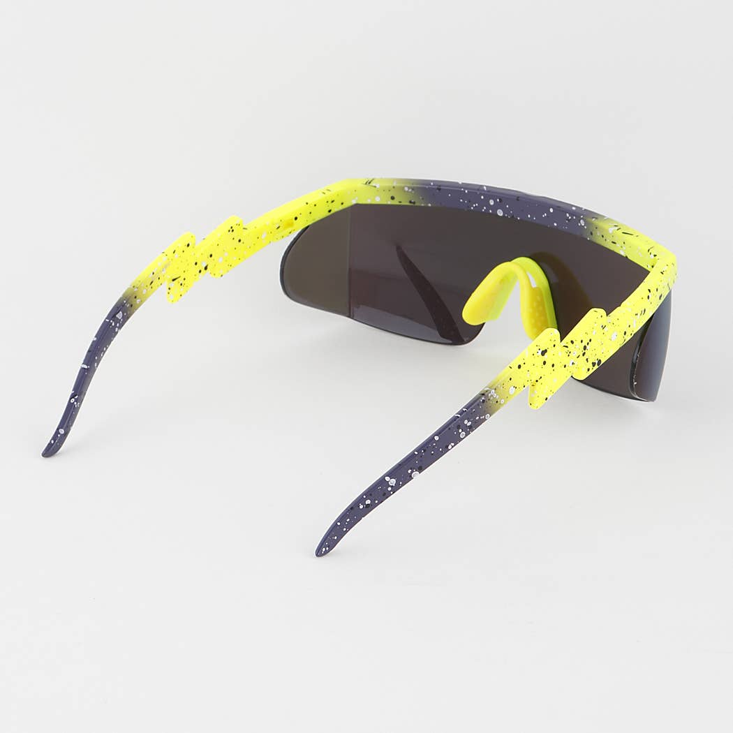 Thunder Bolt Shield Sunglasses Yellow Back