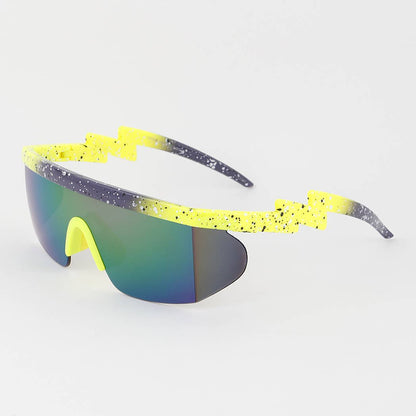 Thunder Bolt Shield Sunglasses Yellow Side