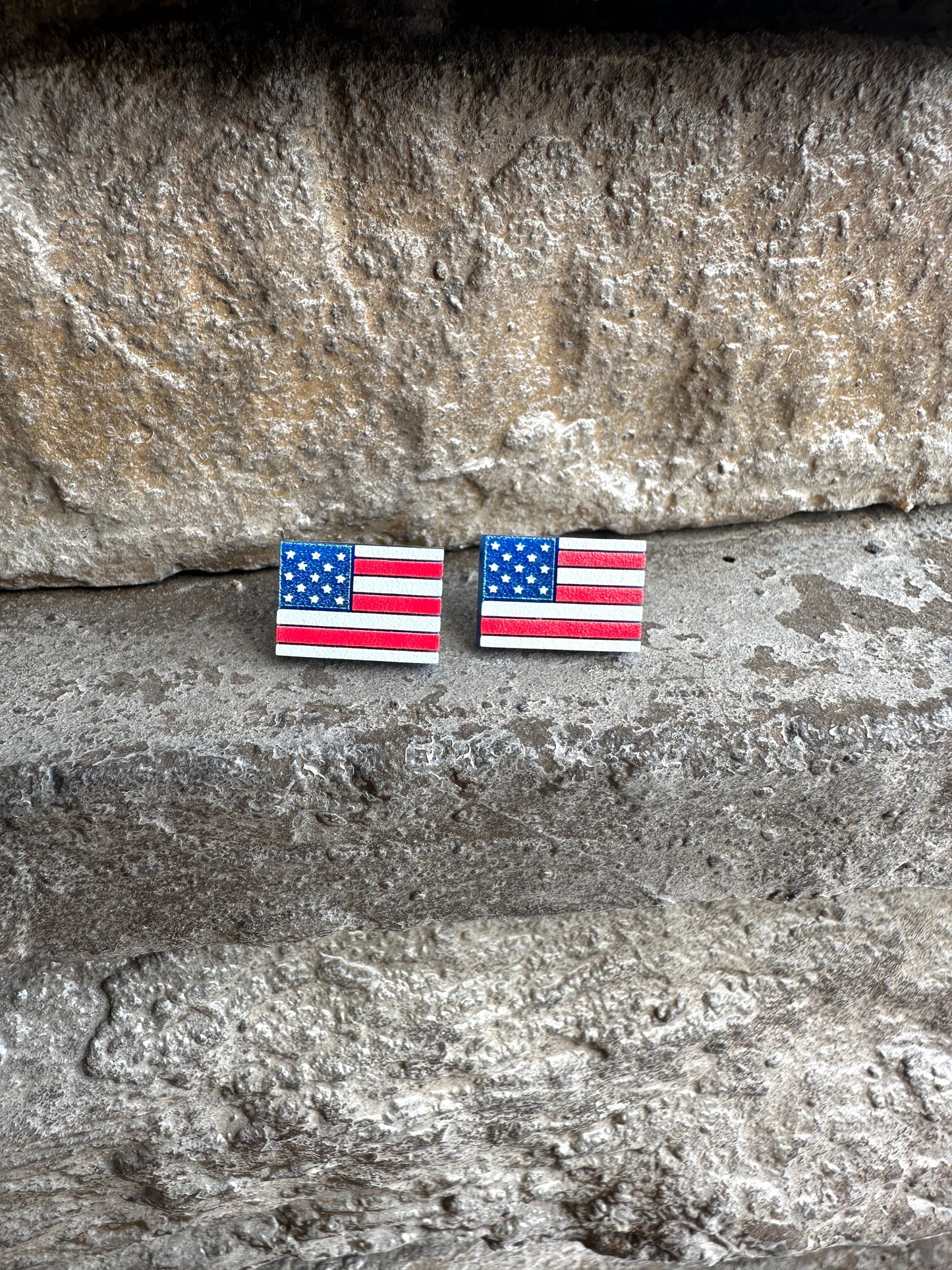 USA Flag Stud Earrings