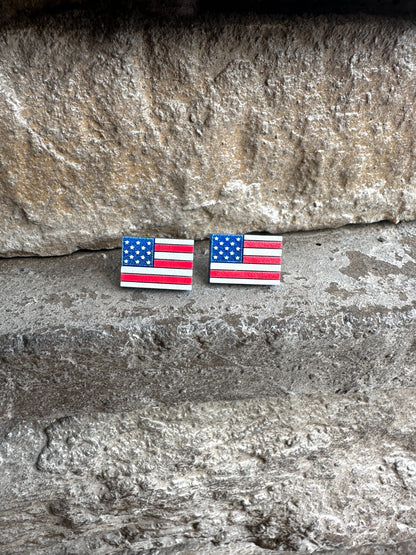 USA Flag Stud Earrings