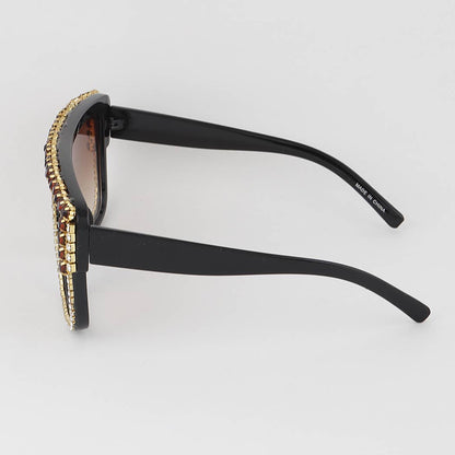 Bejeweled Shield Sunglasses Side