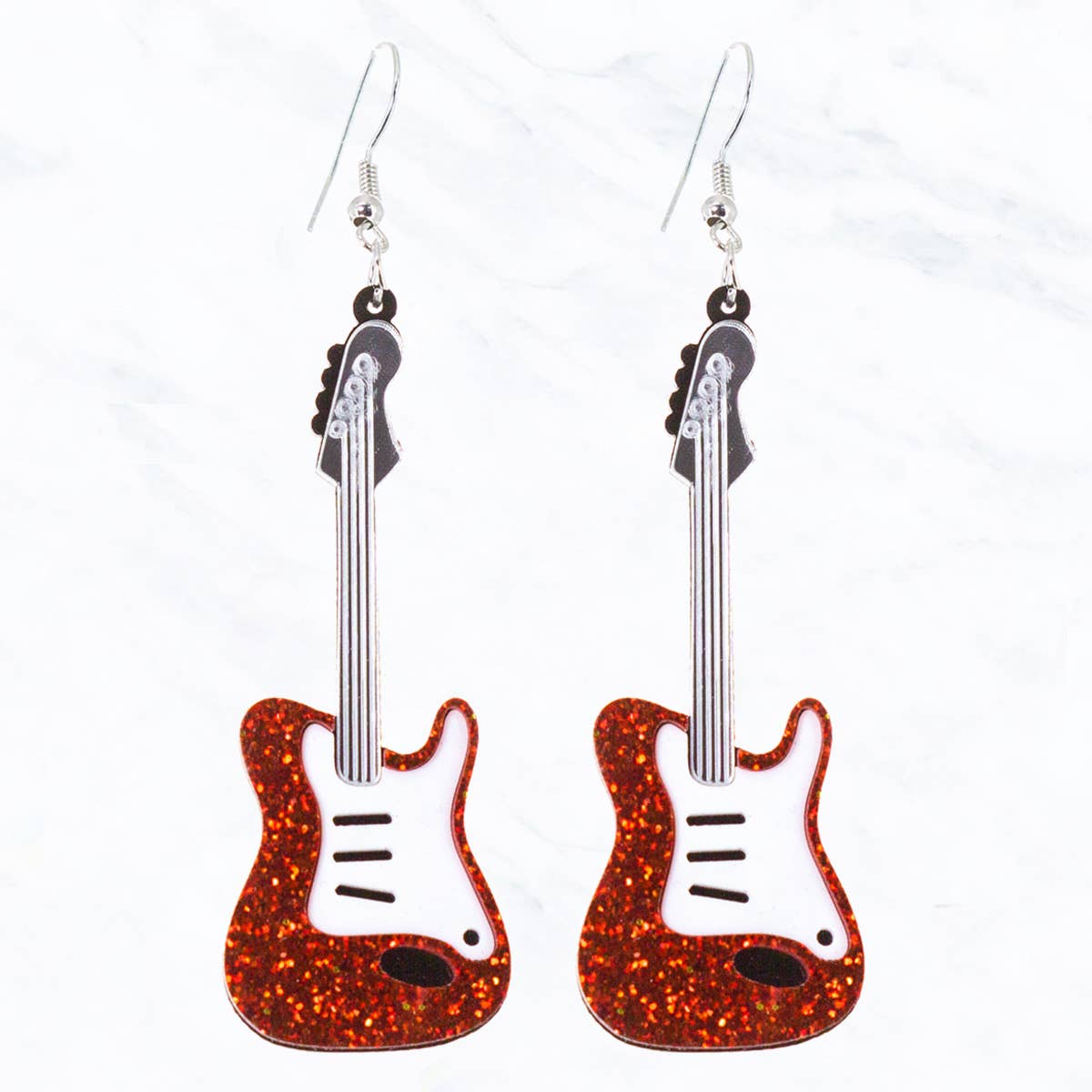 Glitter Electric Guitar Earrings