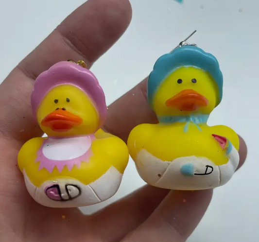 Baby Rubber Duck Earrings boy and girl