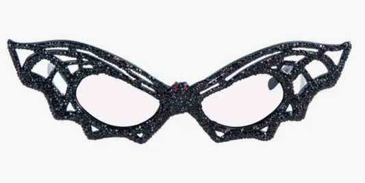 black rhinestone bat glasses costume