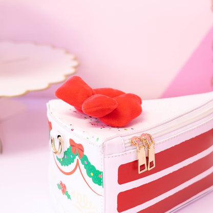 Piece of Cake Christmas Purse Bow Up Close