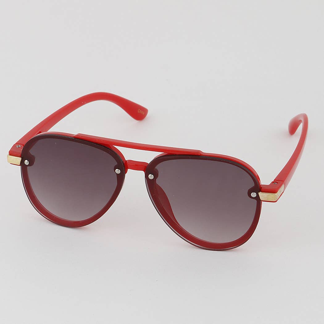 Children's Aviator Sunglasses Red Front