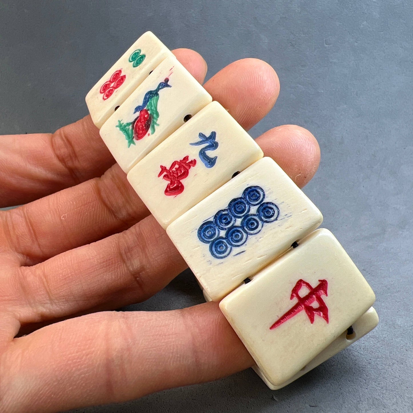 mahjong bracelet up close