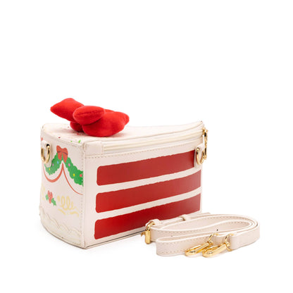 Piece of Cake Christmas Purse Side with Strap Rolled Up