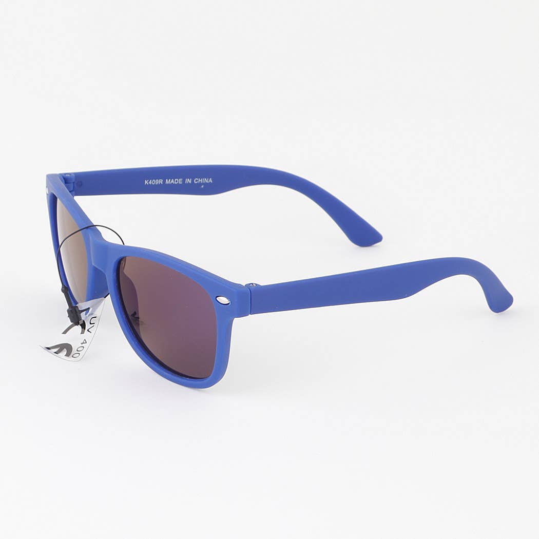 Children's Bright Matte Mirrored Sunglasses Blue