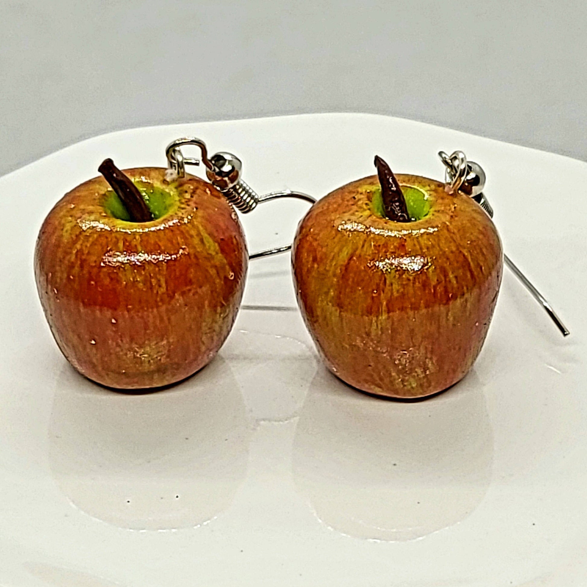 Realistic Apple Earrings Front 2