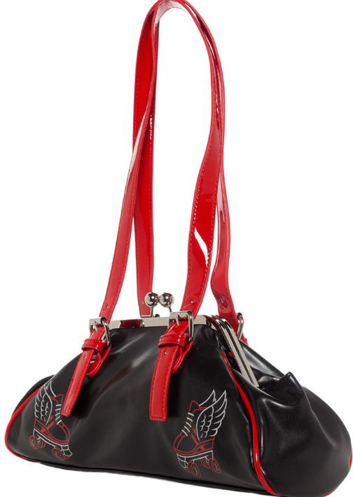 Flying Skate Roller Derby Purse Red