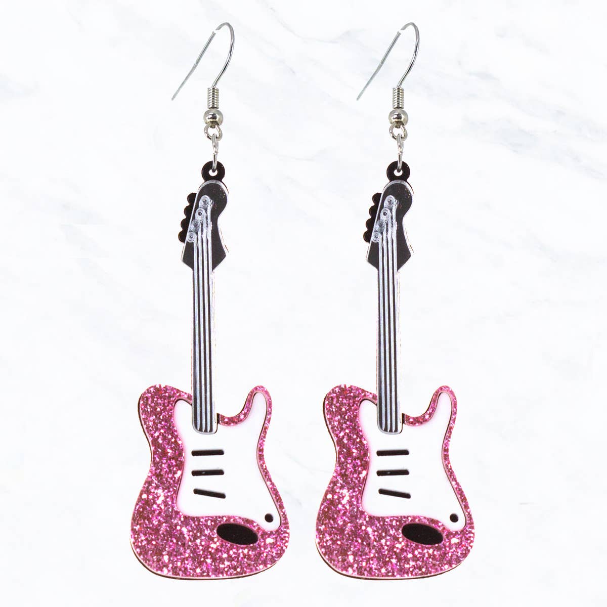 Glitter Electric Guitar Earrings