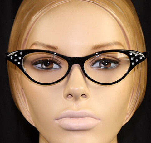 black rhinestone hornrimmed glasses